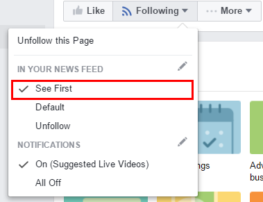 попросите друзей в выпадающем меню Following выбрать See First