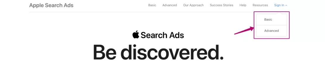 И така, първата стъпка е да щракнете върху бутоните за версия на рекламите (‘Basic’ или ‘Advanced’) в горната част на страницата в менюто.