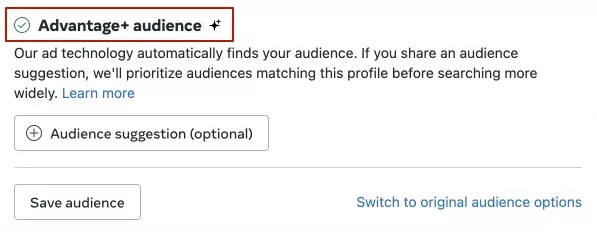 Advantage+ audience targeting