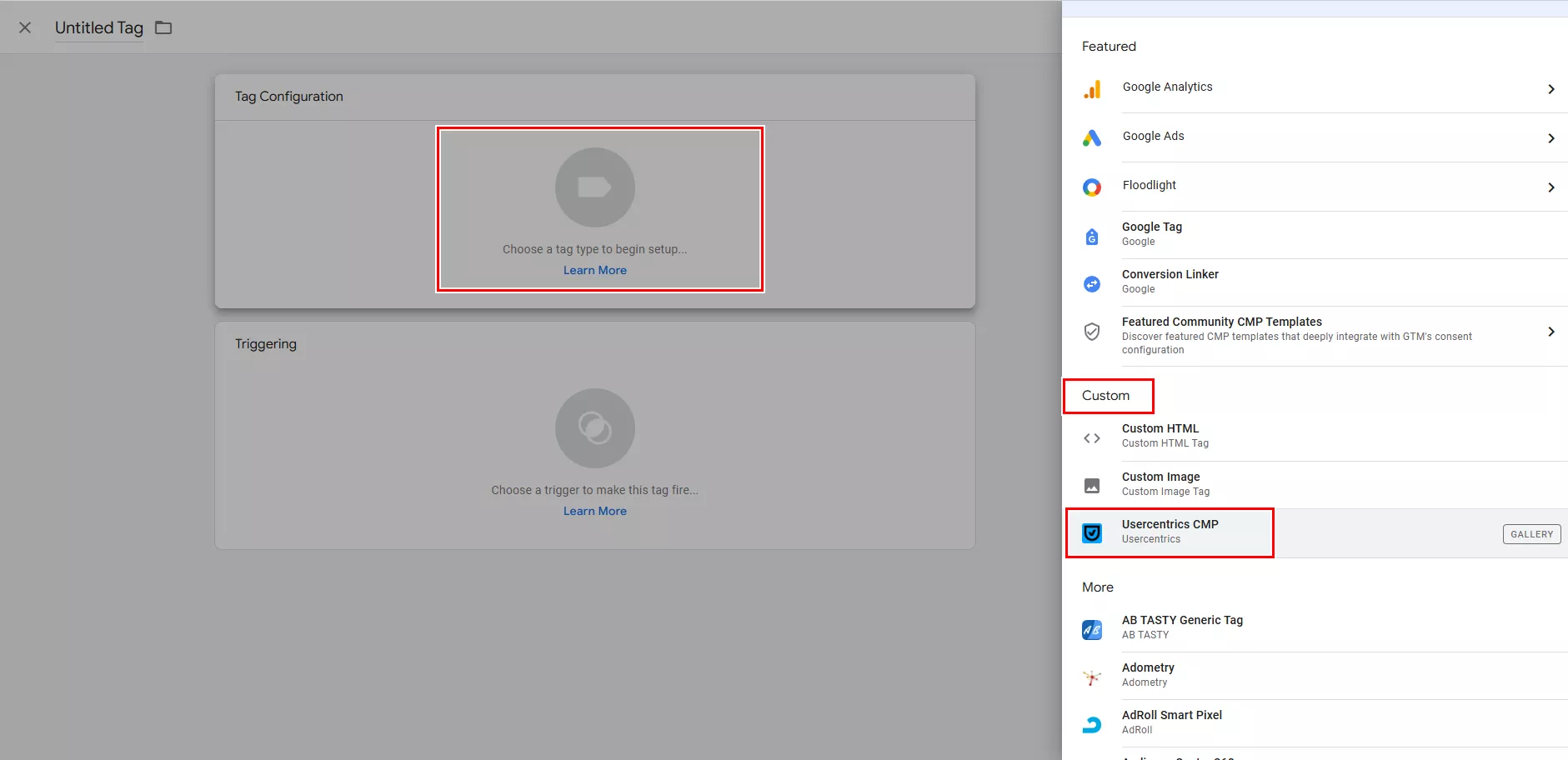 Creating a Usercentrics CMP Tag 