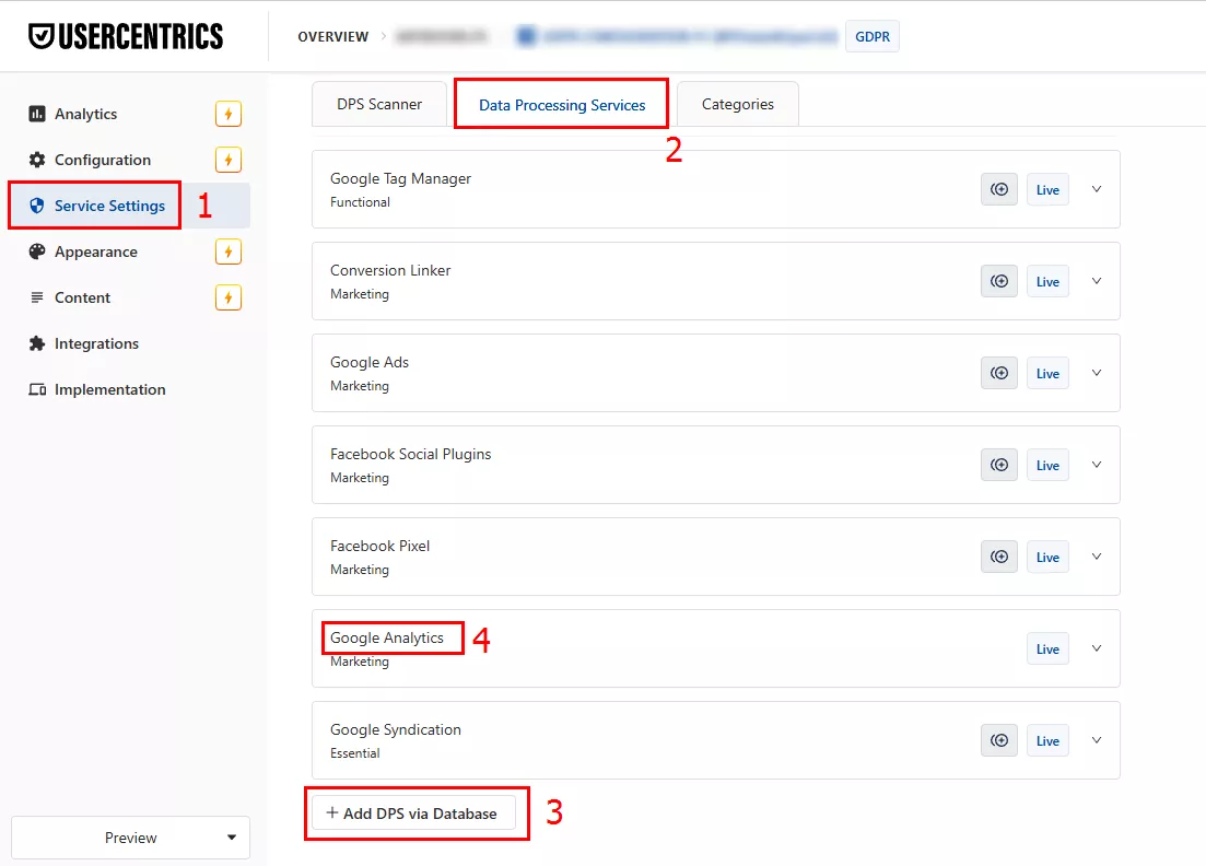 Lack of indexing of categories and DPS parameters in CMP