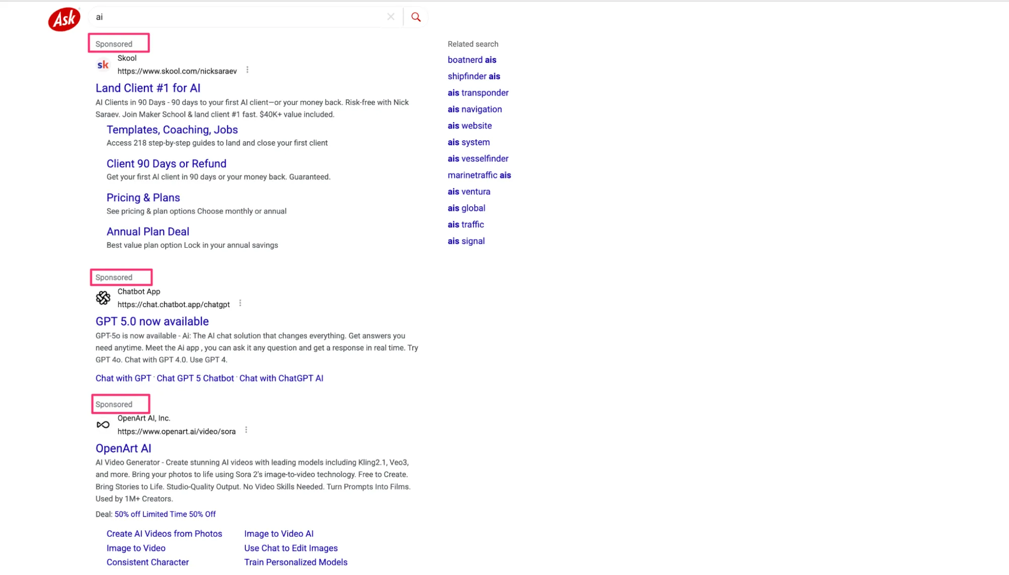 Відображення оголошення на сайтах пошукових партнерів