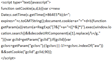 Волшебный код чтобы gclid будет сохраняться в файле cookie