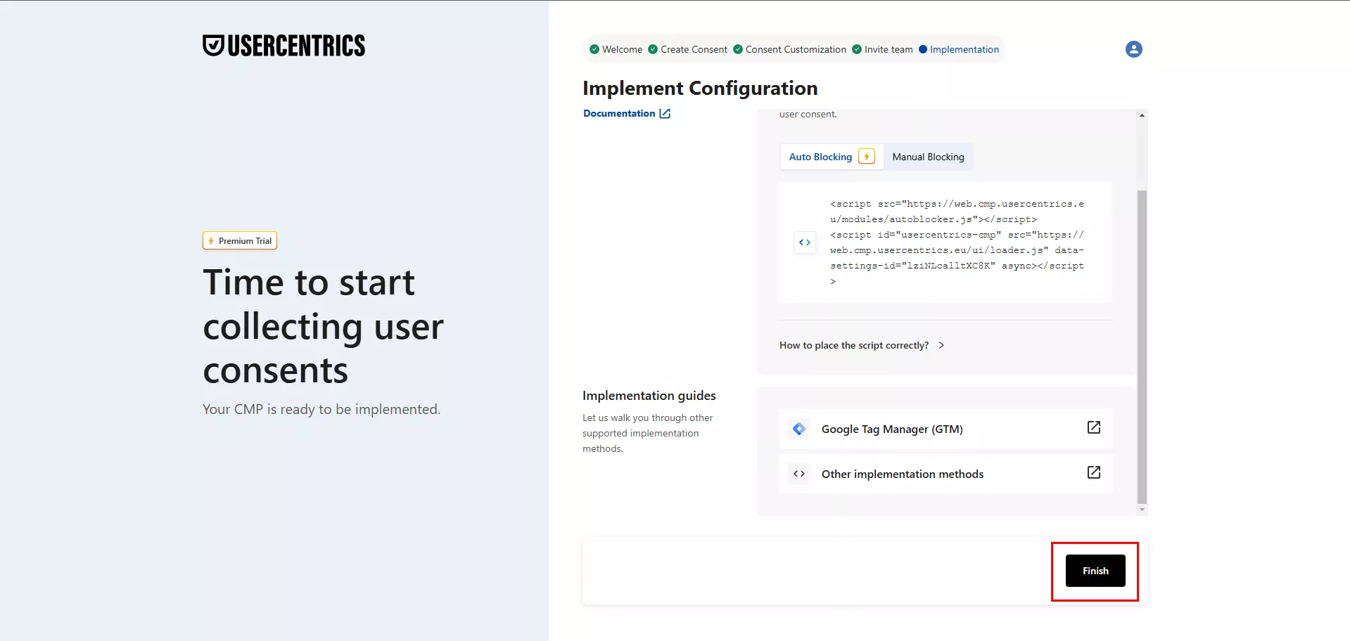 Usercentrics offers several options for integrating consent mode into your website