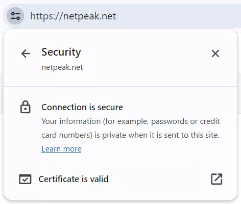 Accordingly, if HTTPS is properly implemented on a website, there will be no such message