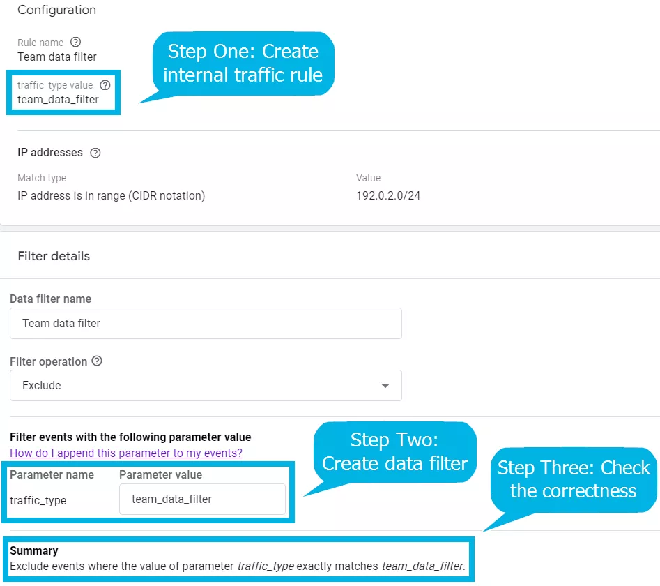 And here is a little trick I always apply — don’t forget to exclude internal traffic