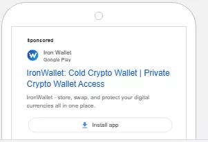 aso IronWallet приклад оголошення google 2