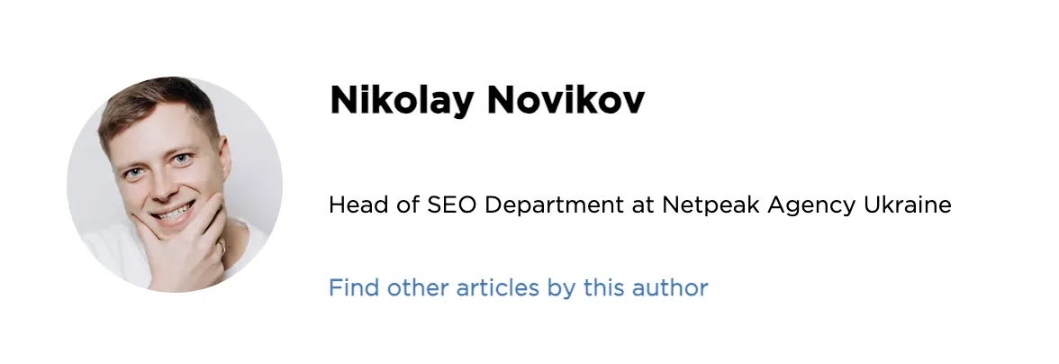 Author bio shows authority