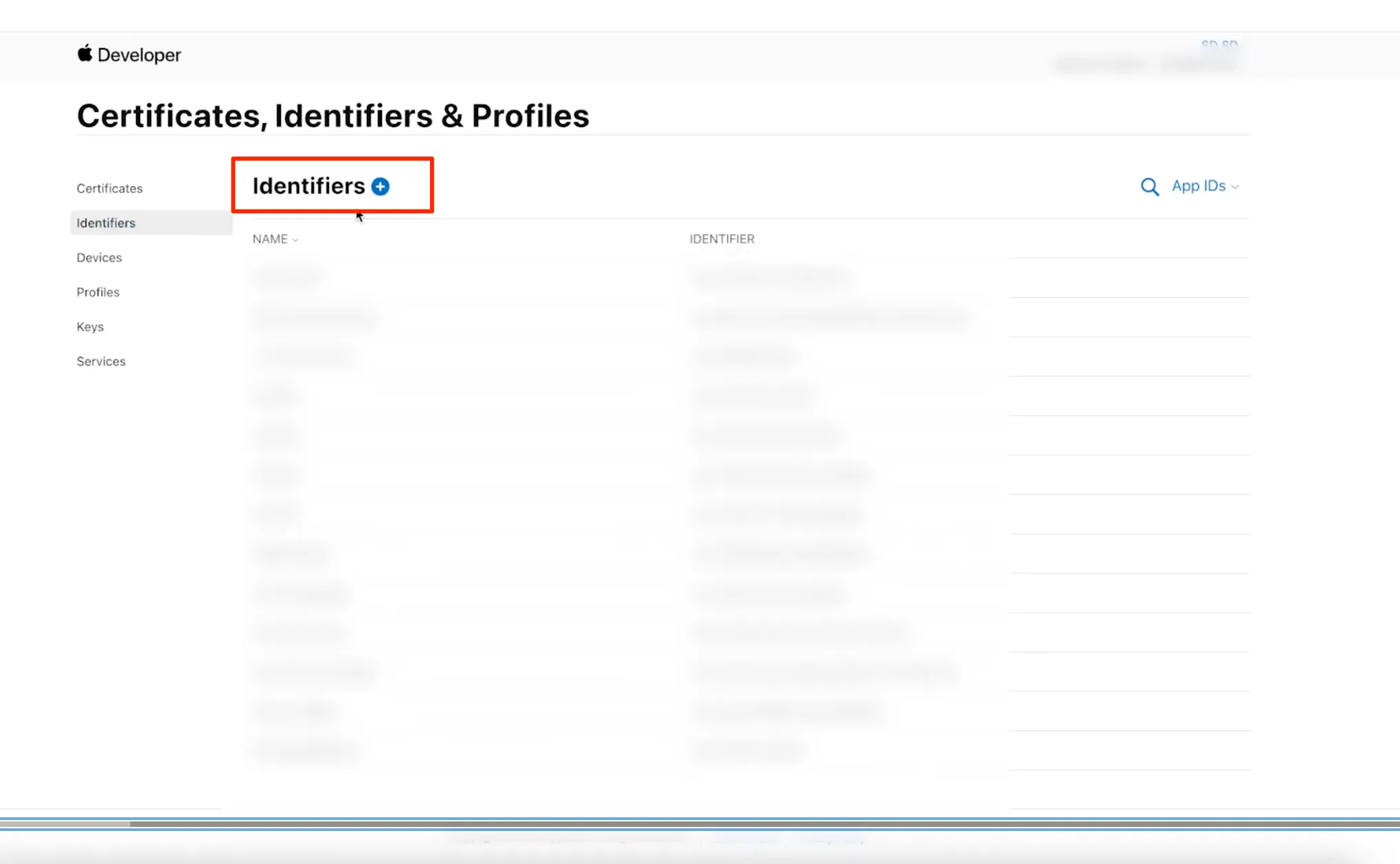 Bundle ID &mdash; номер, що створюється в розділі &laquo;Certificates, Identifiers & Profiels&raquo; за таким шляхом