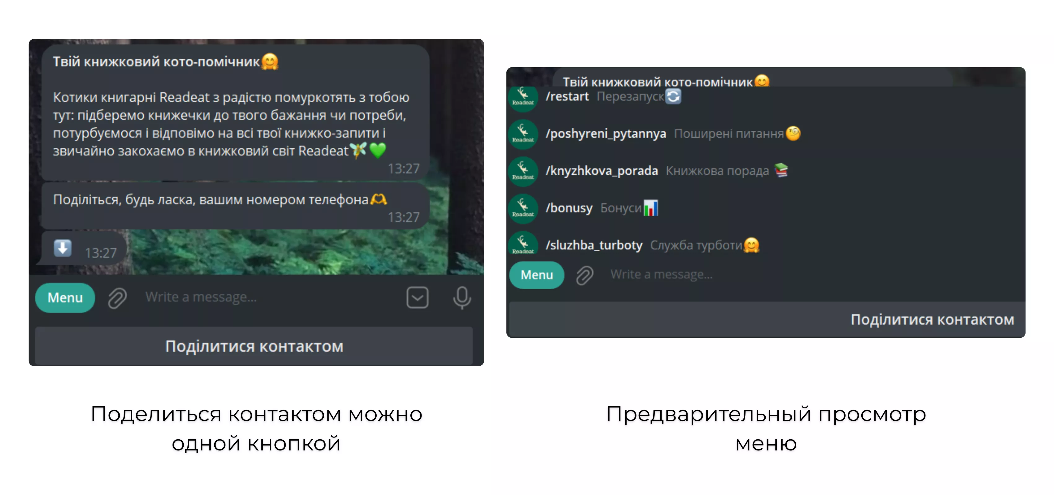 чат-бот readeat регистрация