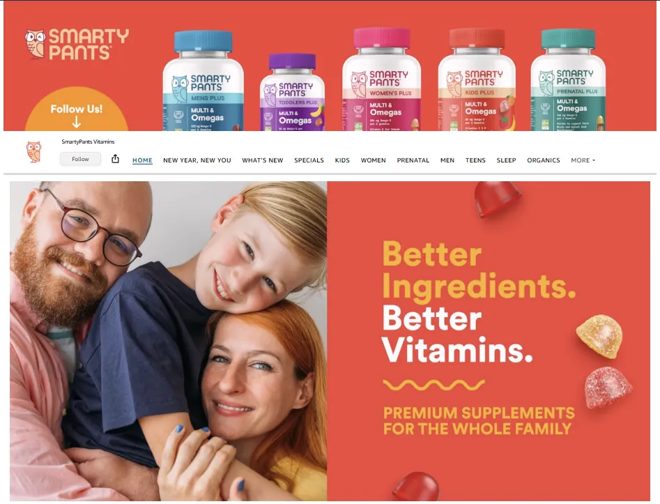 Amazon Brand Store for Panty Pants example