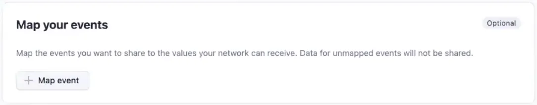 Далі треба налаштувати зіставлення всіх подій, якими ви хочете ділитися, зі значеннями, які може отримати ваша мережа.