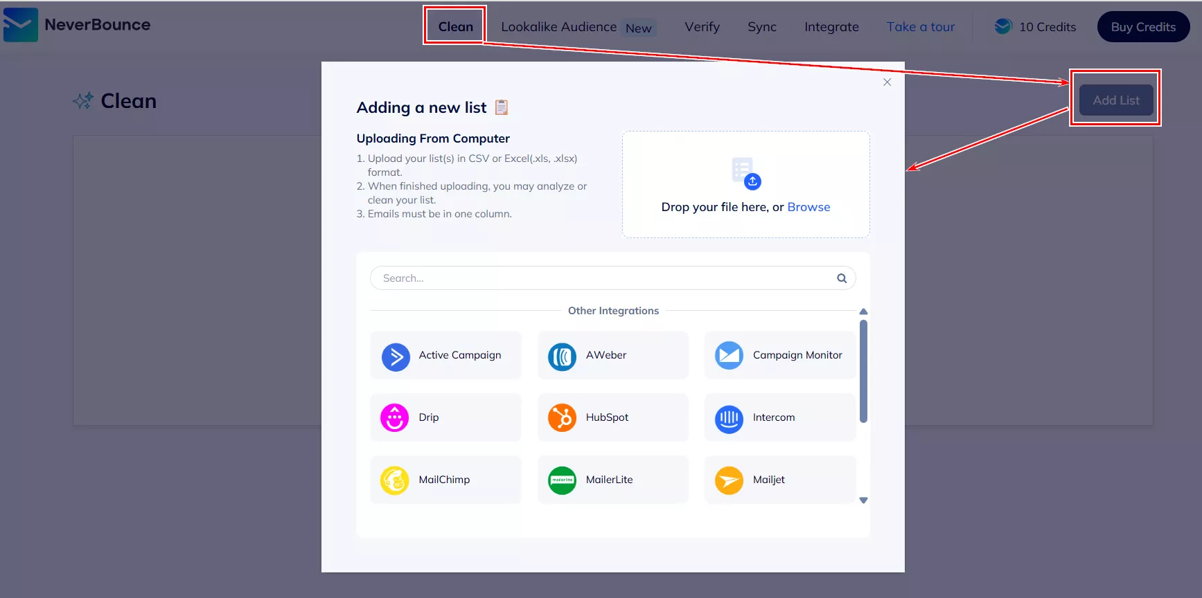 Для цього у верхньому меню натисніть Clean — Add List і у новому вікні оберіть інструмент, яким користуєтеся.