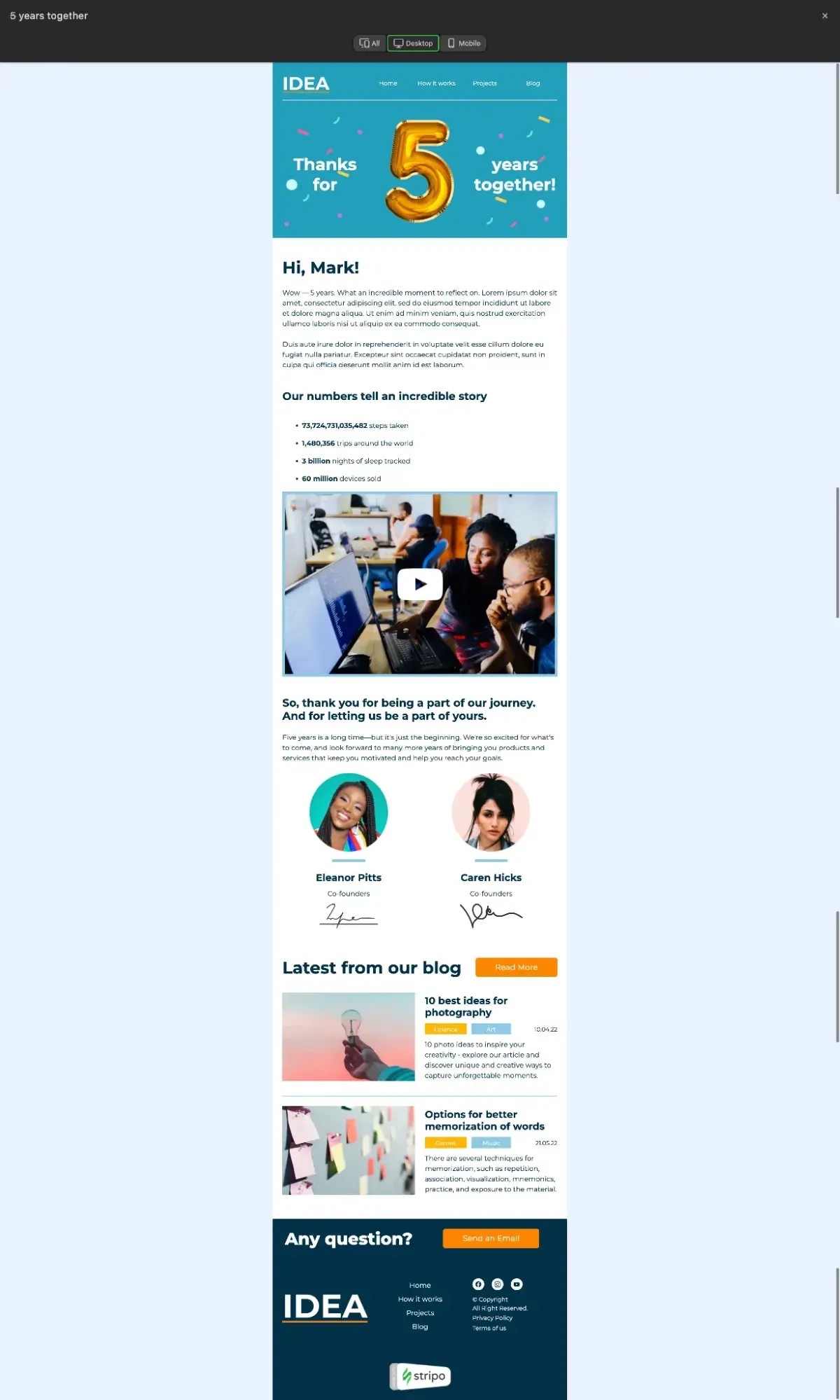 Пример за имейл кампания за рожден ден