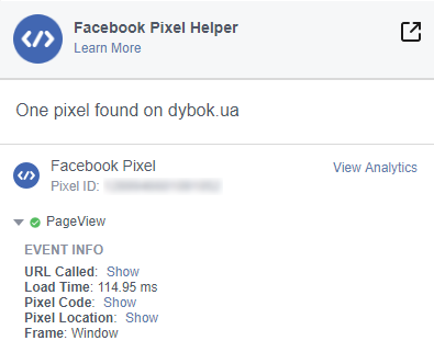  Facebook Pixel Helper