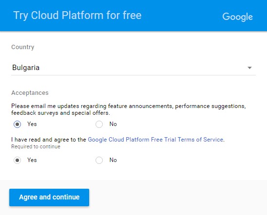 Приемете условията за използване на платформата