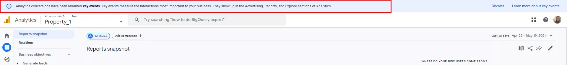 If you see this alert in your analytics, it means that the changes have already affected your resources.