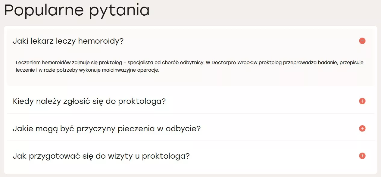Блок FAQ на страницы отделений и услуг.