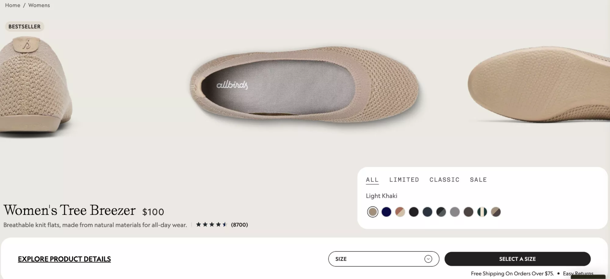 A Website Product Page Example