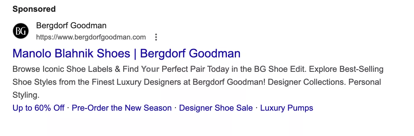 Google Ads Sponsored Content Example