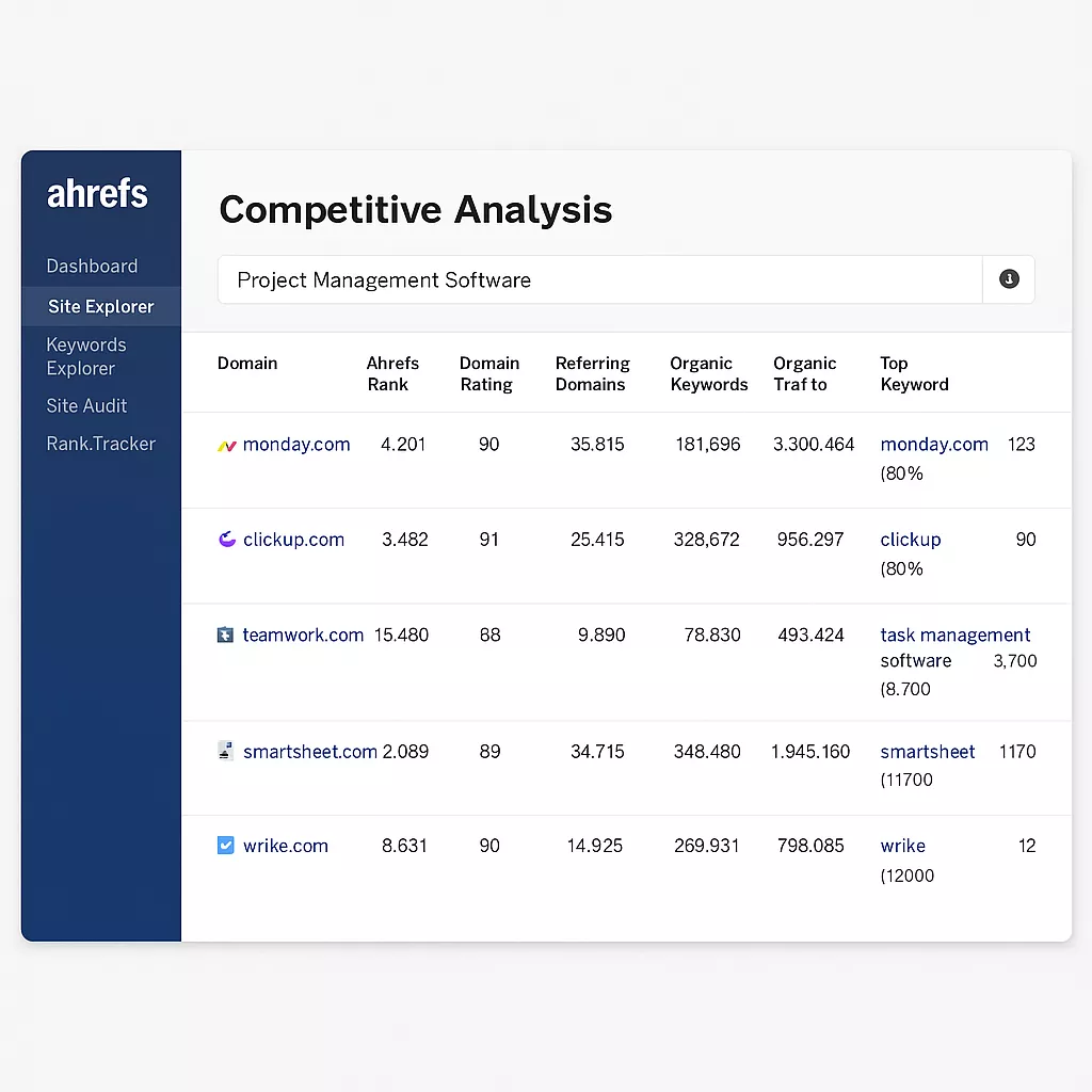Competitor analysis with Ahrefs