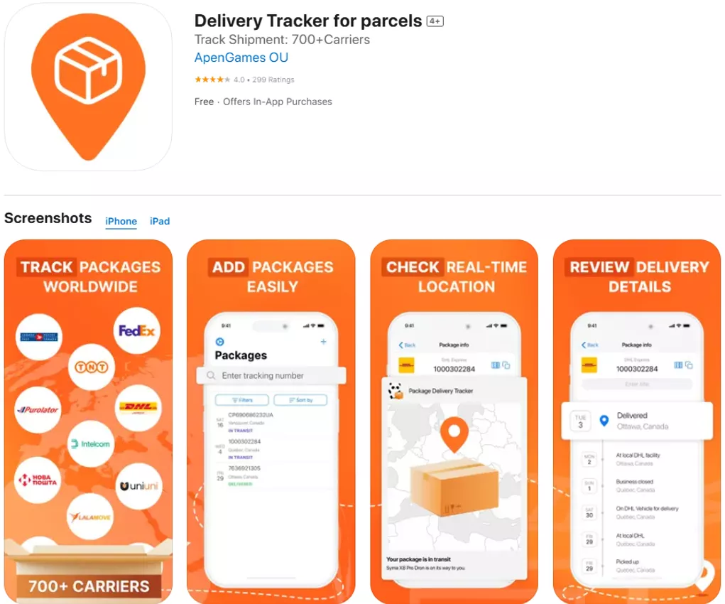 Пример локализации страницы под разные страны в App Store