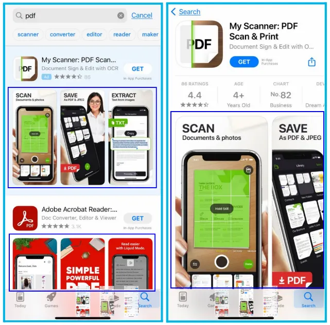 Скриншоти для застосунку в App Store