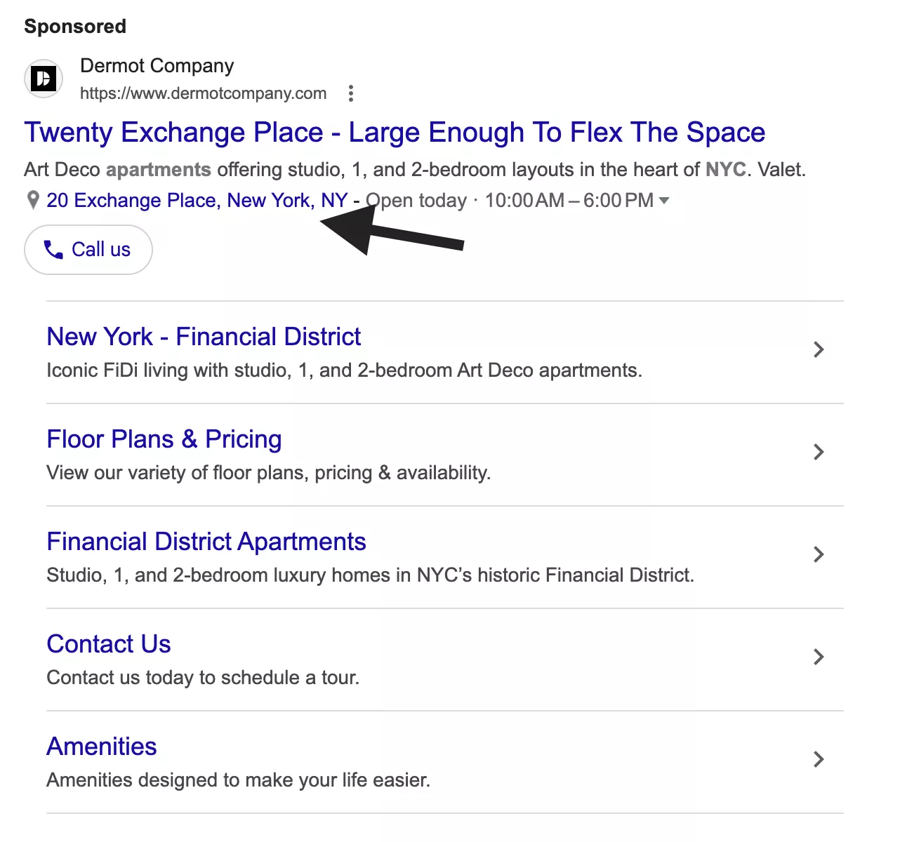 Google Location Extension