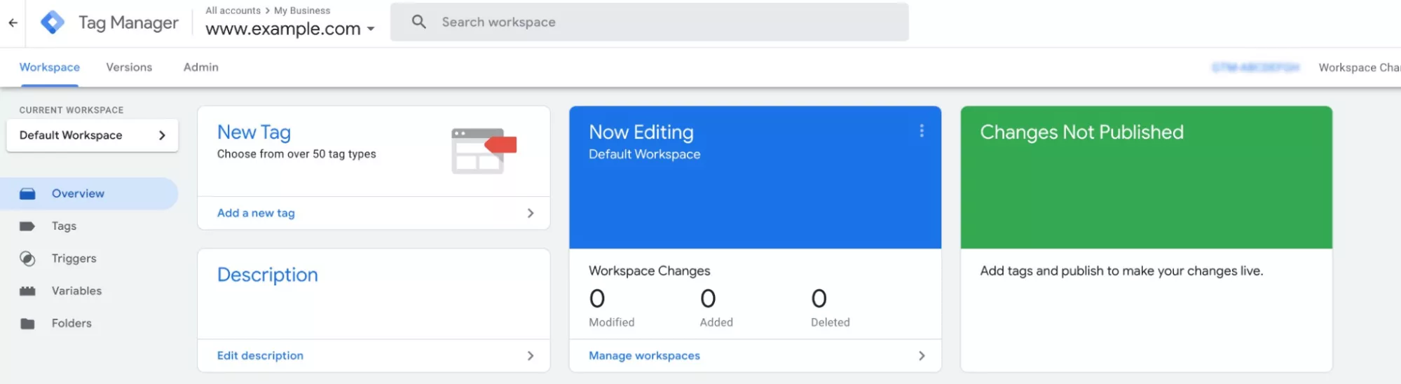 Google Tag Manager: Overview example