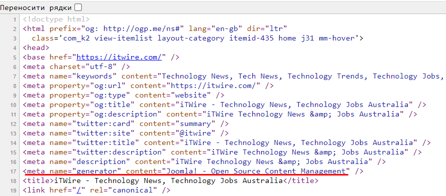 joomla code
