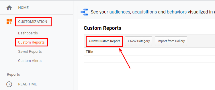 Let’s proceed with detecting repeat transactions. To do this, build a custom report in Google Analytics