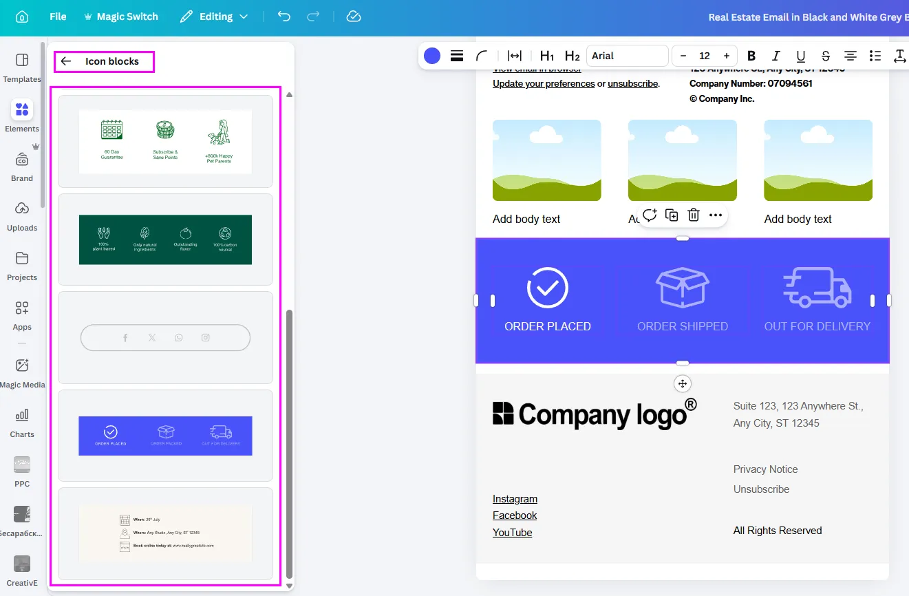 Icon blocks Блокове с икони, които „съкращават“ текста визуално. Подходящи са за предимства, условия, стъпки, доставка/плащане, когато искате информацията да се усвои с един поглед.
