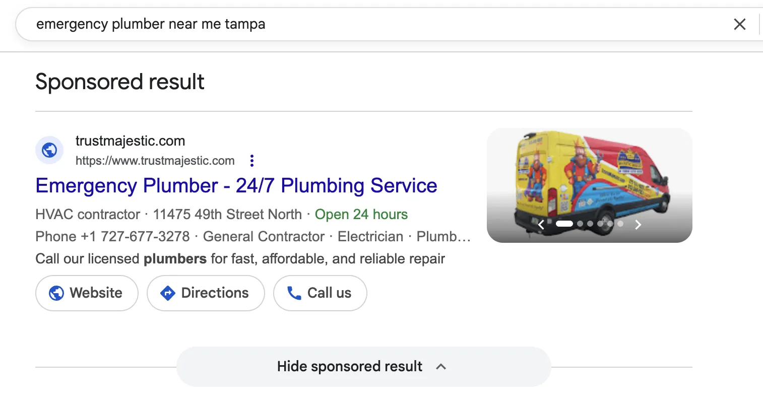 Local Search Advertising (Google Search + Maps)