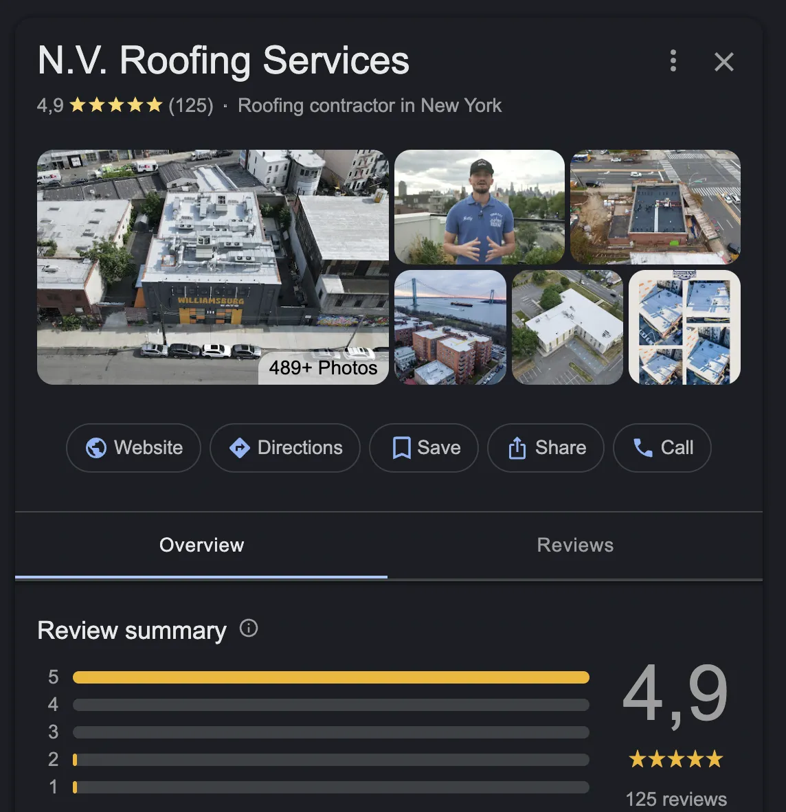 Local Google Business review good example