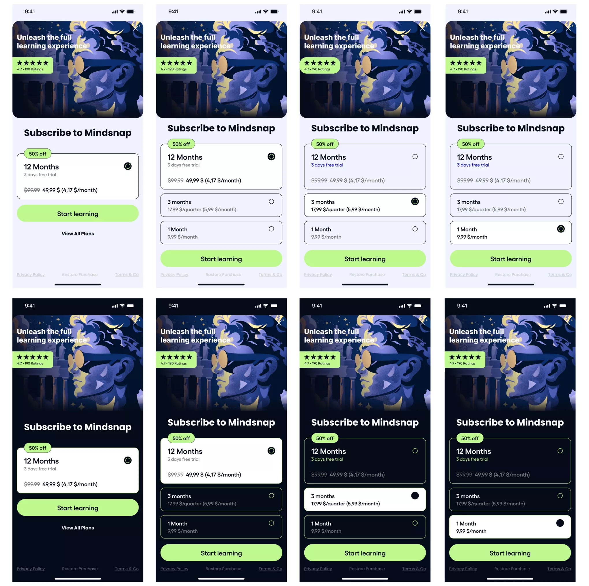 mindsnap design paywall после телефон