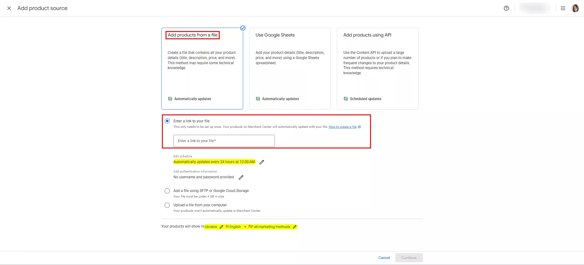 Натисніть «Продовжити» (Continue).