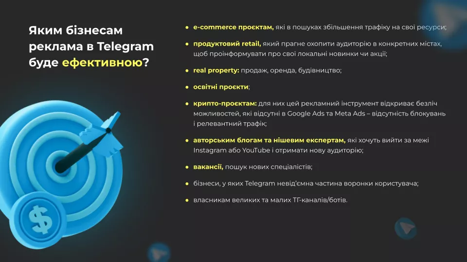 ніши для Telegram 