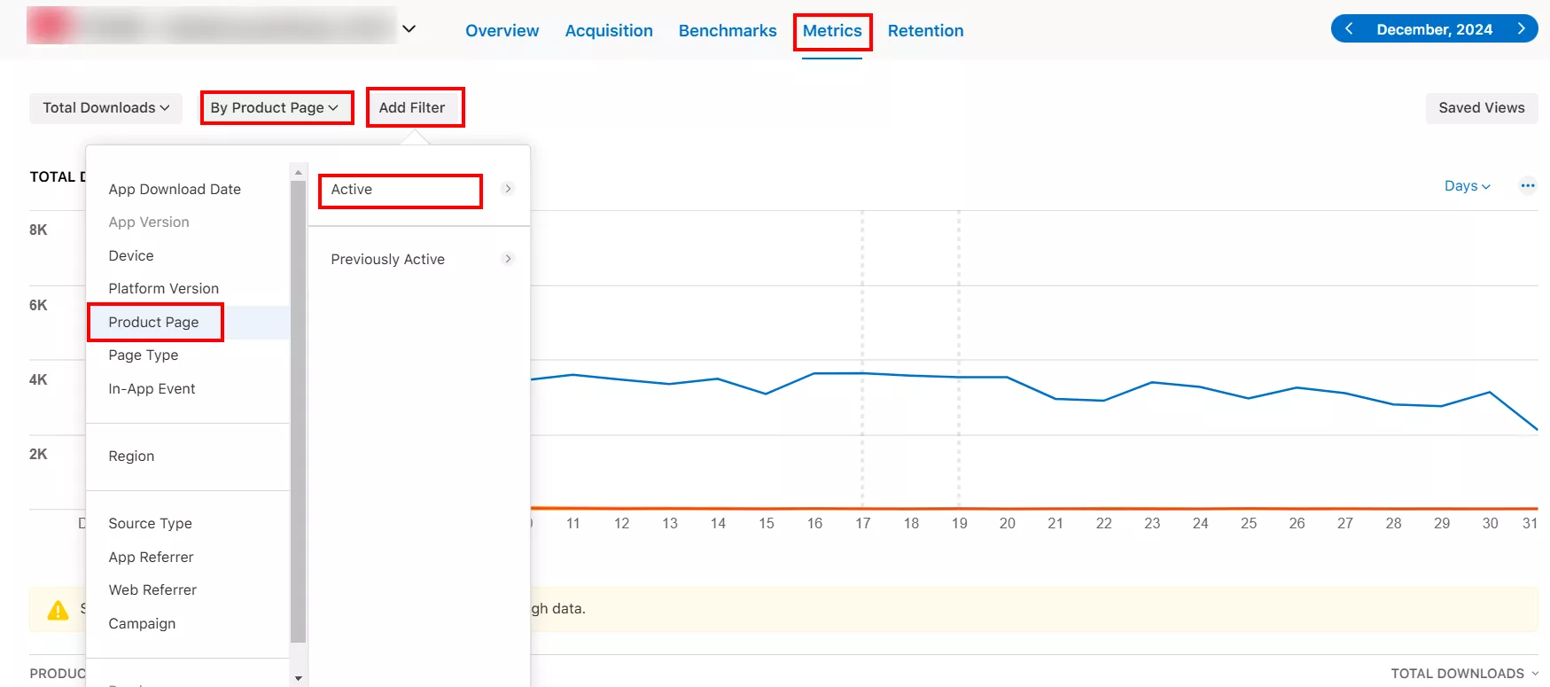 Оберіть потрібну кастомну сторінку з доступного списку Active.