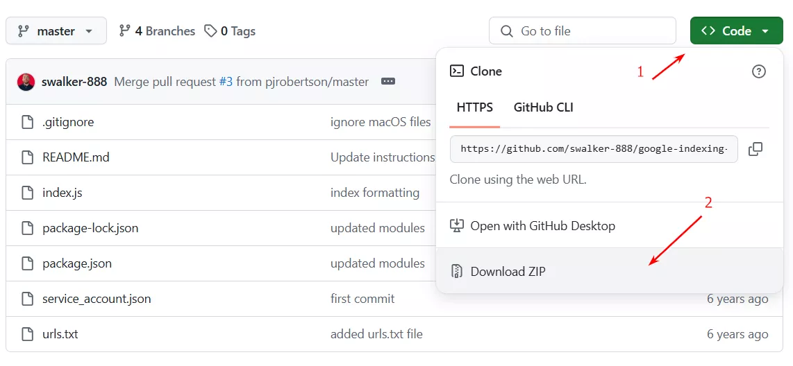 Перейдіть в Github (сервіс для спільної розробки ПЗ) та завантажте ZIP-архів проєкту.