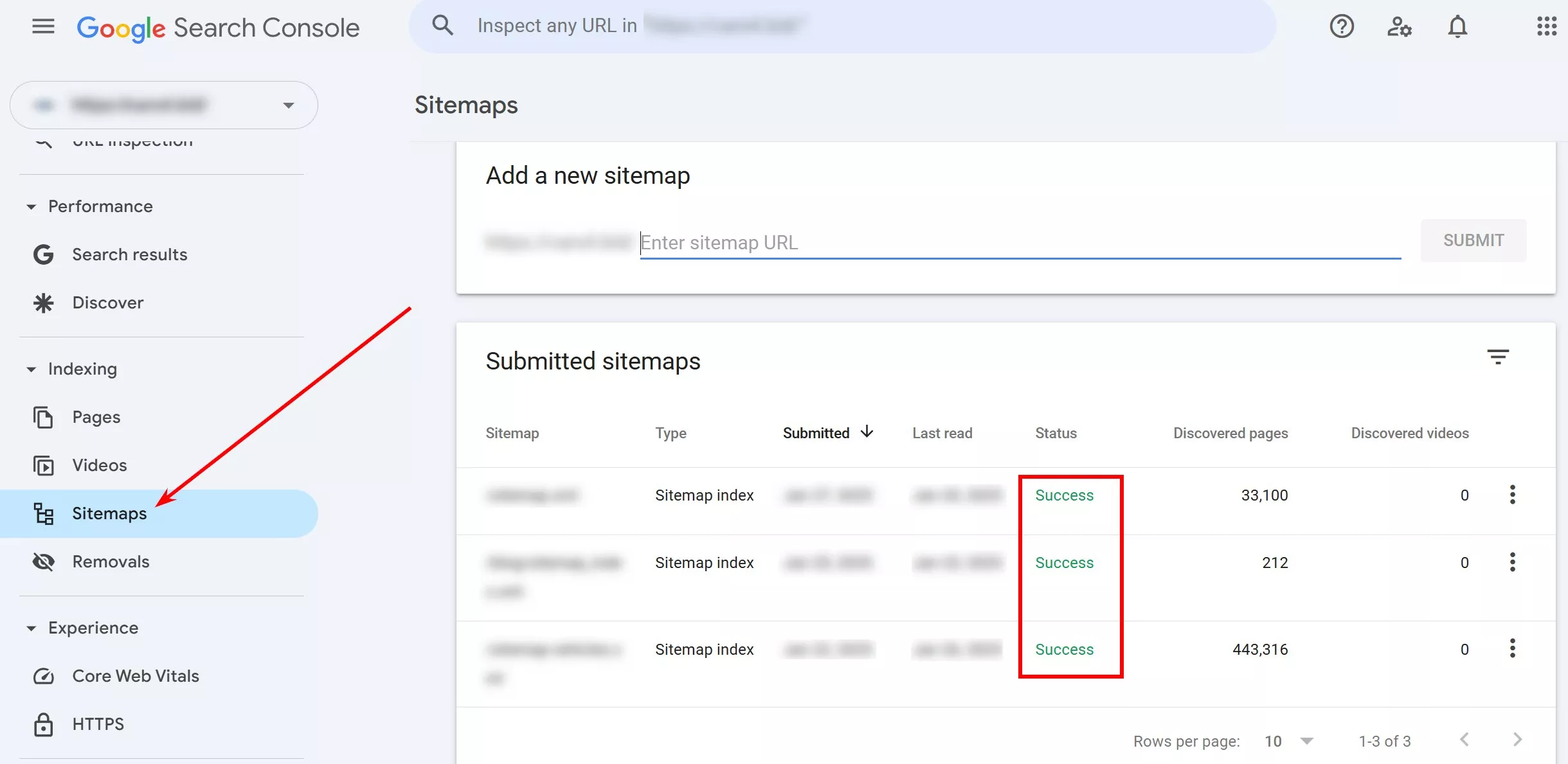 Переконайтеся, що файл sitemap.xml заповнений коректно і відправлений в Google Search Console.