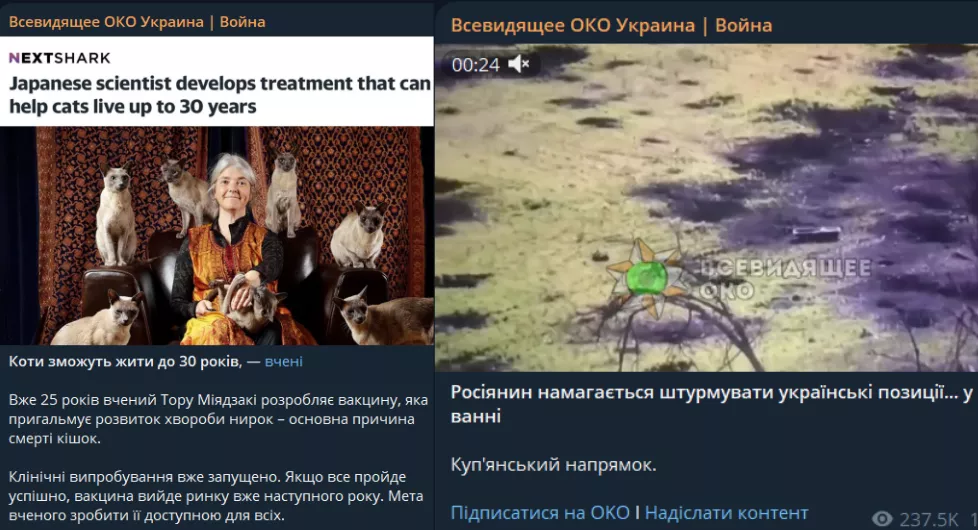 Переважно висвітлює українські й російські події