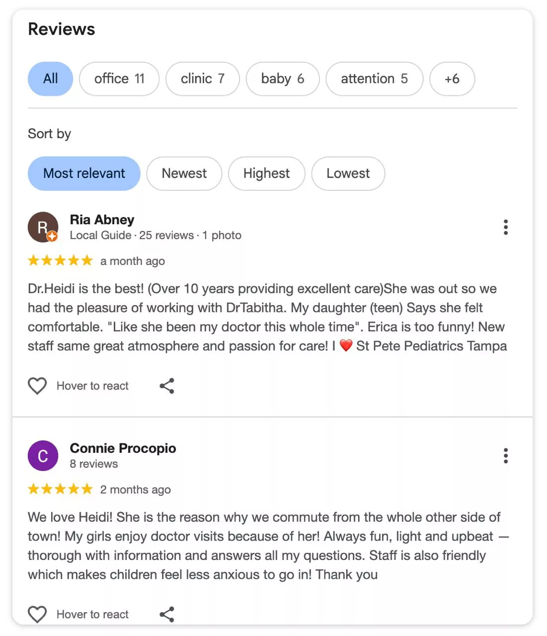 clinic online review