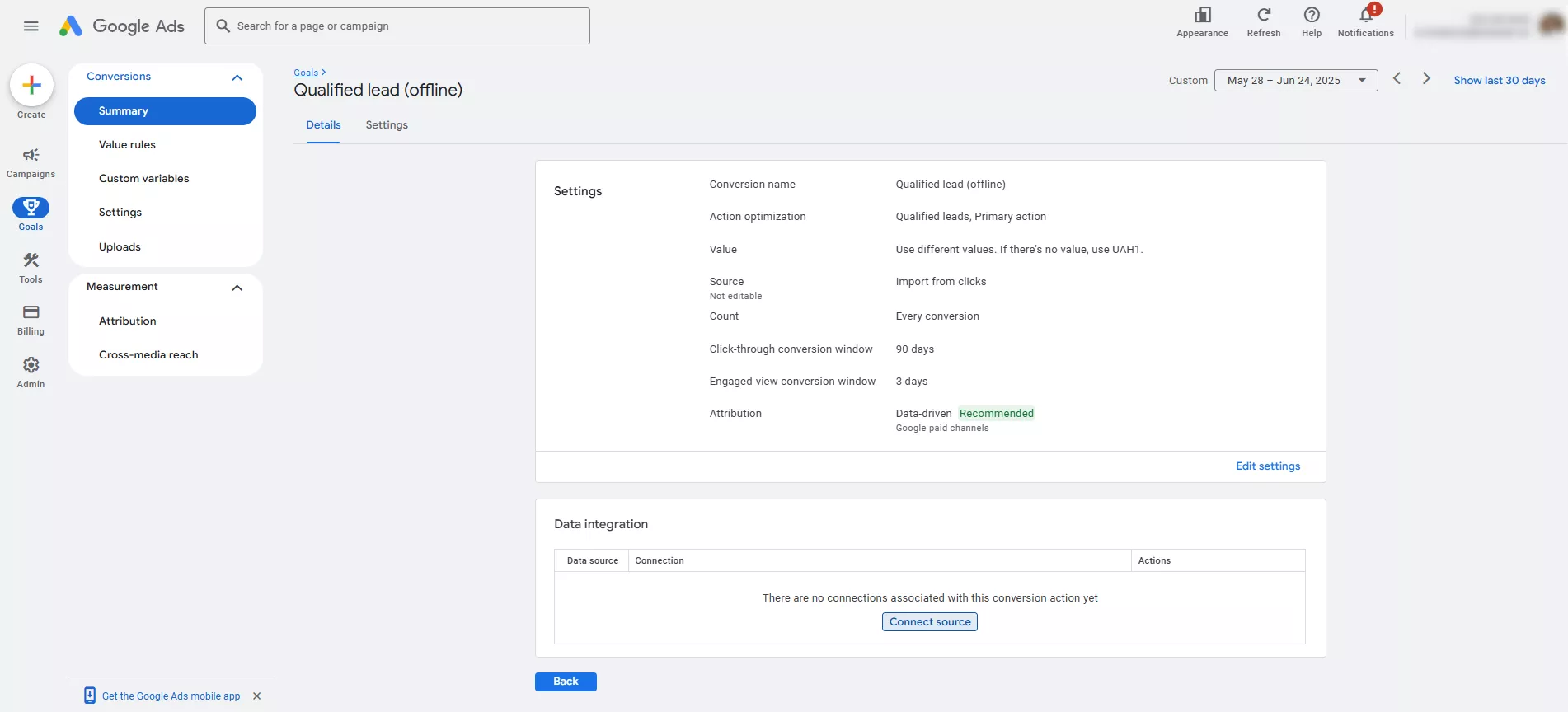Після зіставлення, перевірте коректність попередньо введених даних і завершіть налаштування.