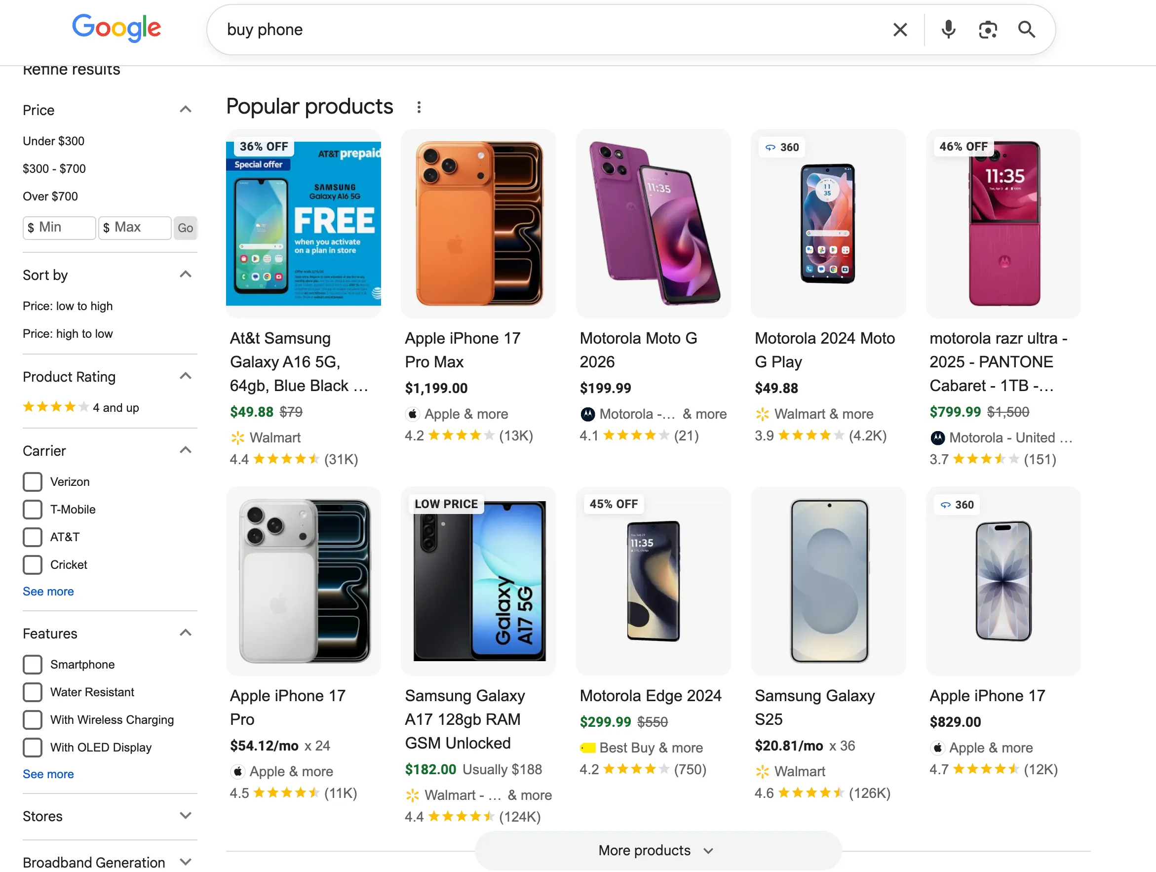 Popular Products (Merchant Listings)