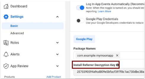 Прокрутіть униз до розділу Android та скопіюйте ключ розшифрування для подальших кроків.