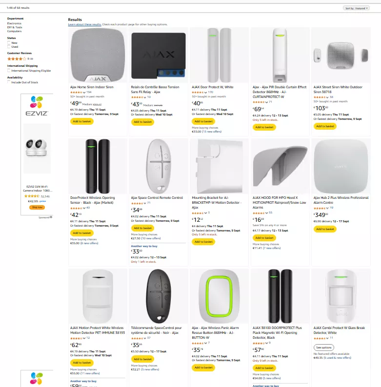 продвижение на маркетплейсах Ajax амазон Италия