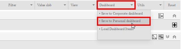 Ранее мы создали пустой дашборд, выбрав в качестве его типа «Personal», соответственно нам подходит пункт «Save to Personal dashboard»