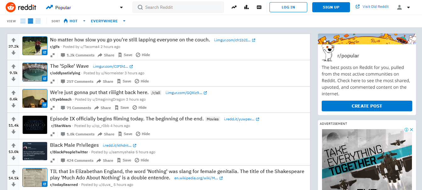 reddit один из первых форумов