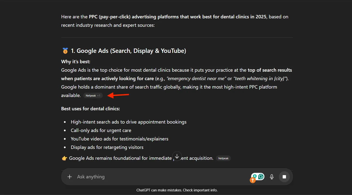 Netpeak US LLM Article Experiment Results 2
