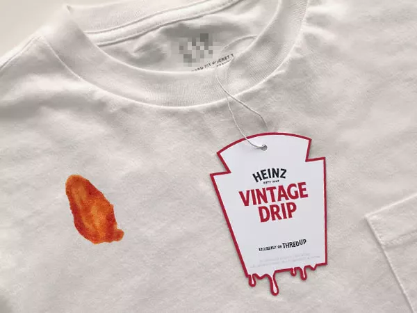  Колекцията HEINZ Vintage Drip е посветена на устойчивата мода и включва винтидж дрехи с петна от кетчуп